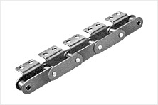 Double pitch drive chain with attachments